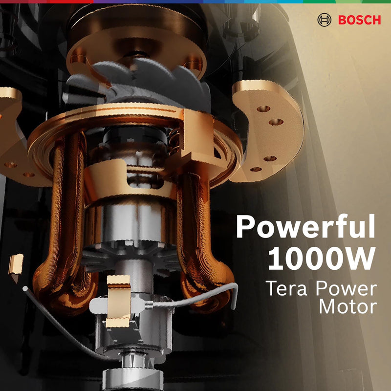 Bosch CosMixx Pro 1000W Mixer Grinder | German Engineering for Powerful & Ultra Fine Grinding | 4 Leak Proof Jars including Blender Jar | 22000 RPM Heavy Duty Motor | Overload Protection 【MG8714C4KI】