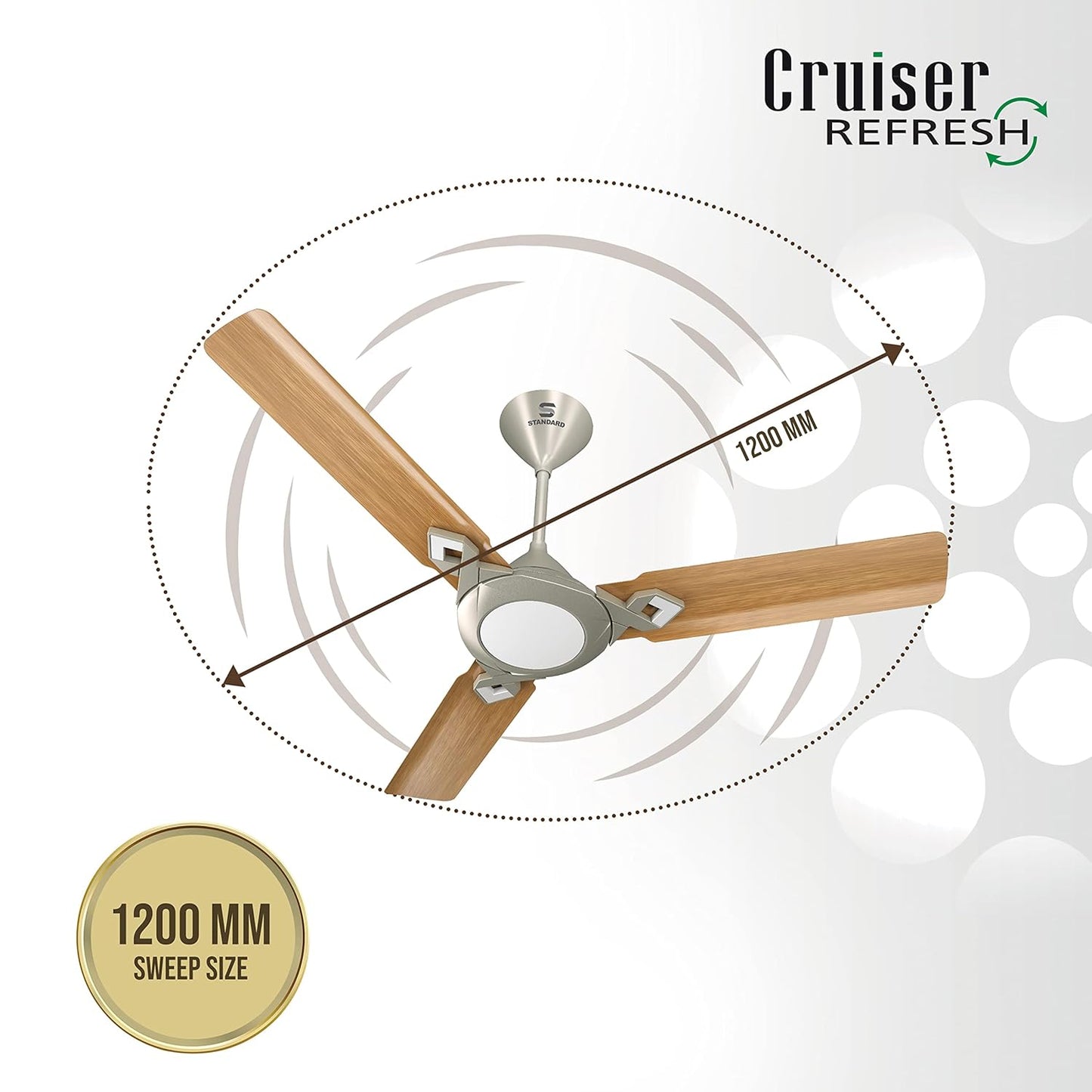 Standard Cruiser Refresh 1200mm Ceiling Fan (American Walnut)