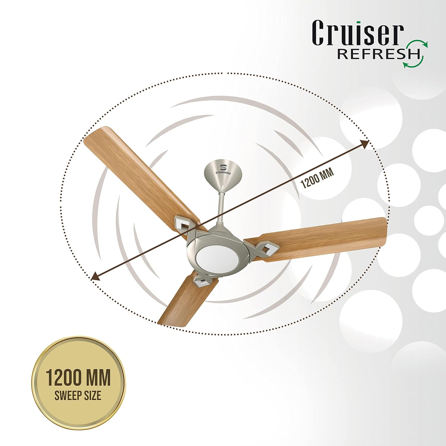 Standard Cruiser Refresh 1200mm Ceiling Fan (American Walnut)