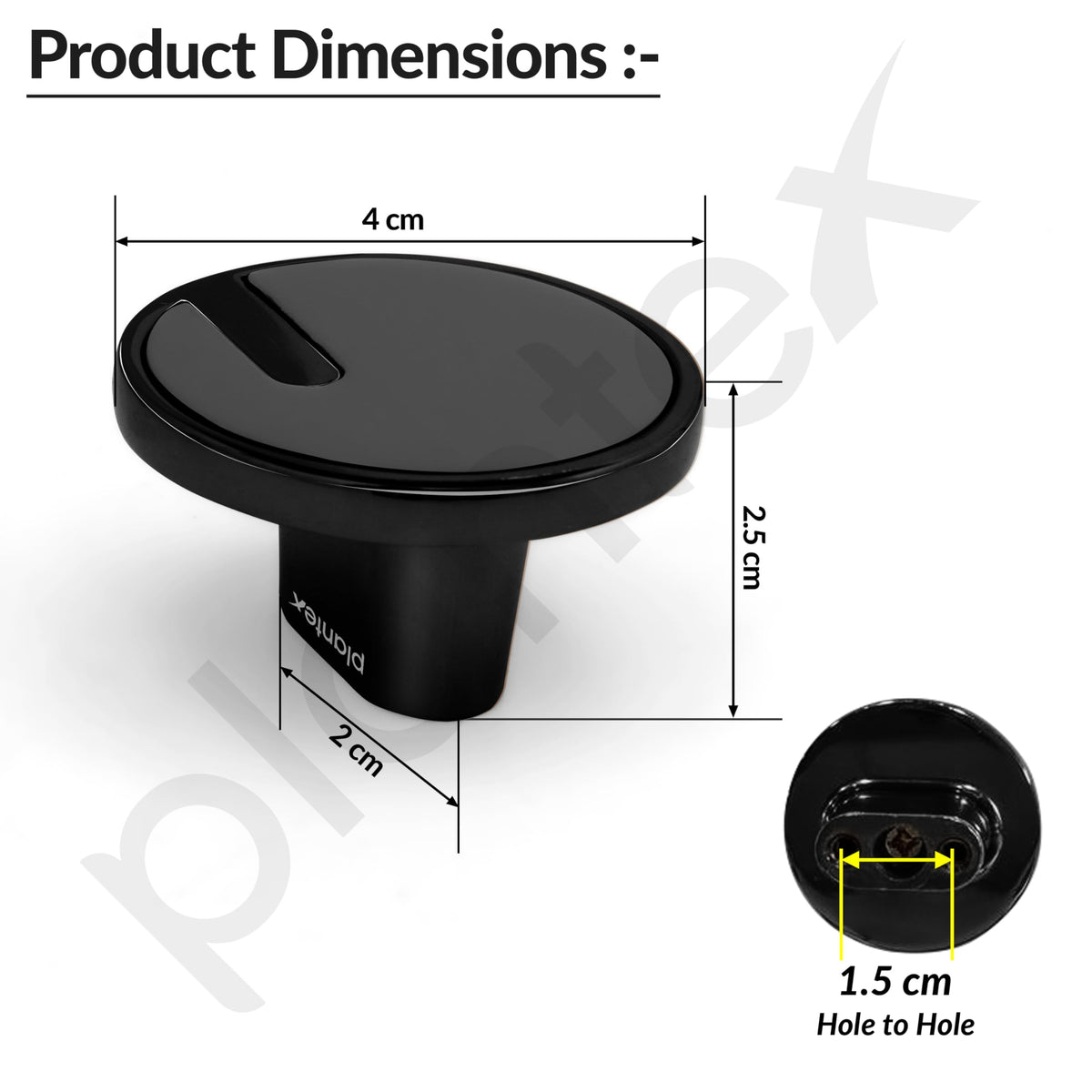 Plantex Knobs for Drawers/Drawer Knobs/Round Knob for Cabinets/Pull-Push Knob for Kitchen/Bedroom/Drawer - Pack of 6 (SH-433, DC-Black & Z-Black)-2
