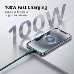 Philips DLC7130CT 100W Magnetic Type-C to Type-C Fast Charging Cable (1m, Crystal Teal)