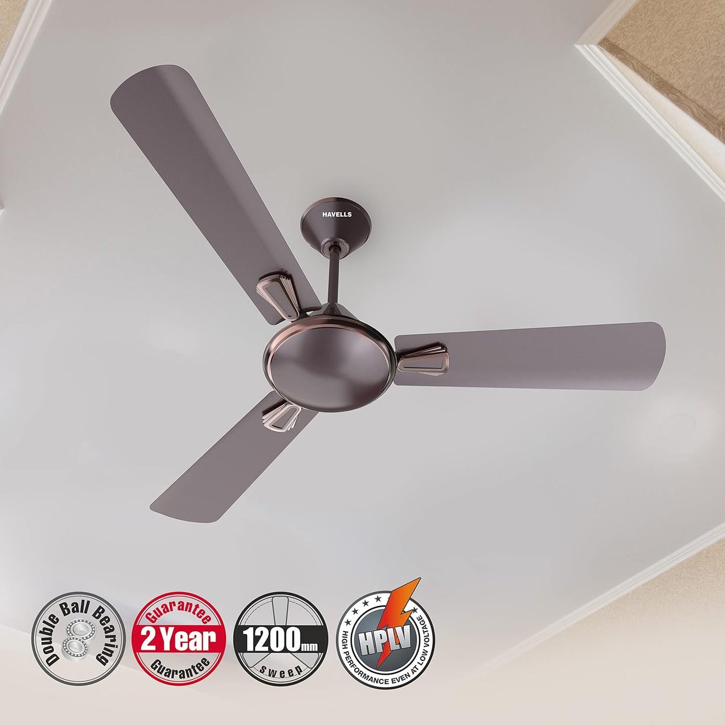 Havells Festiva 1200mm Dust Resistant Ceiling Fan (Espresso Brown)