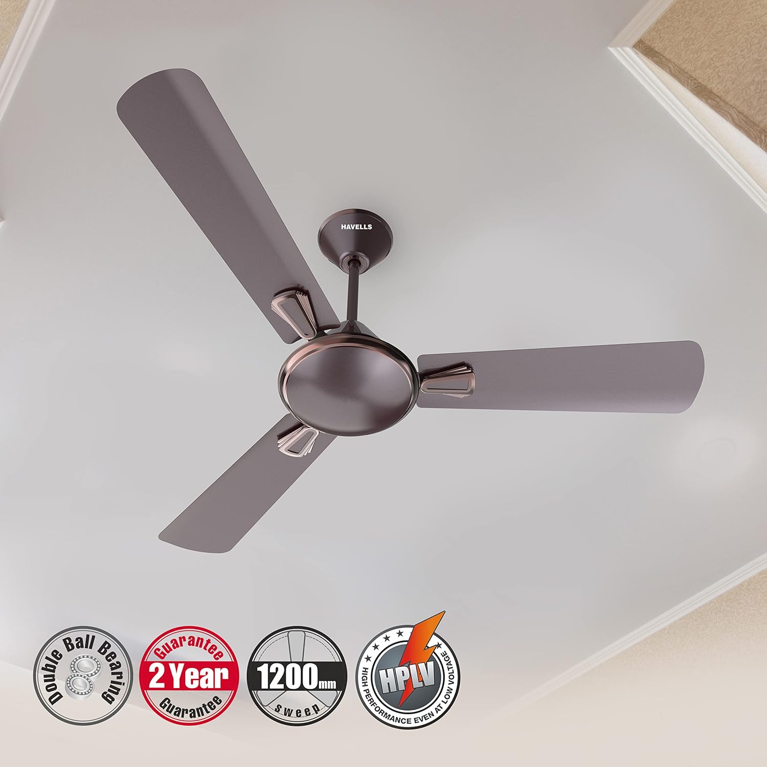 Havells Festiva 1200mm Dust Resistant Ceiling Fan (Espresso Brown)