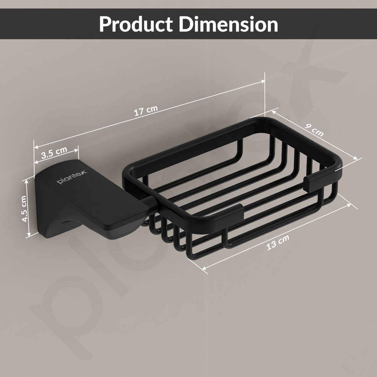 Plantex Space Aluminum Soap Holder for Bathroom/Wall Mounted Soap Stand/Bathroom Soap Holder/Bathroom Accessories (Black)-4