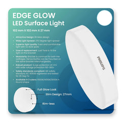 Philips Edge Glow GenNEXT Surface Downlighter 9W (Cool White) (Pack of 4) with 270 Degree Light Spread