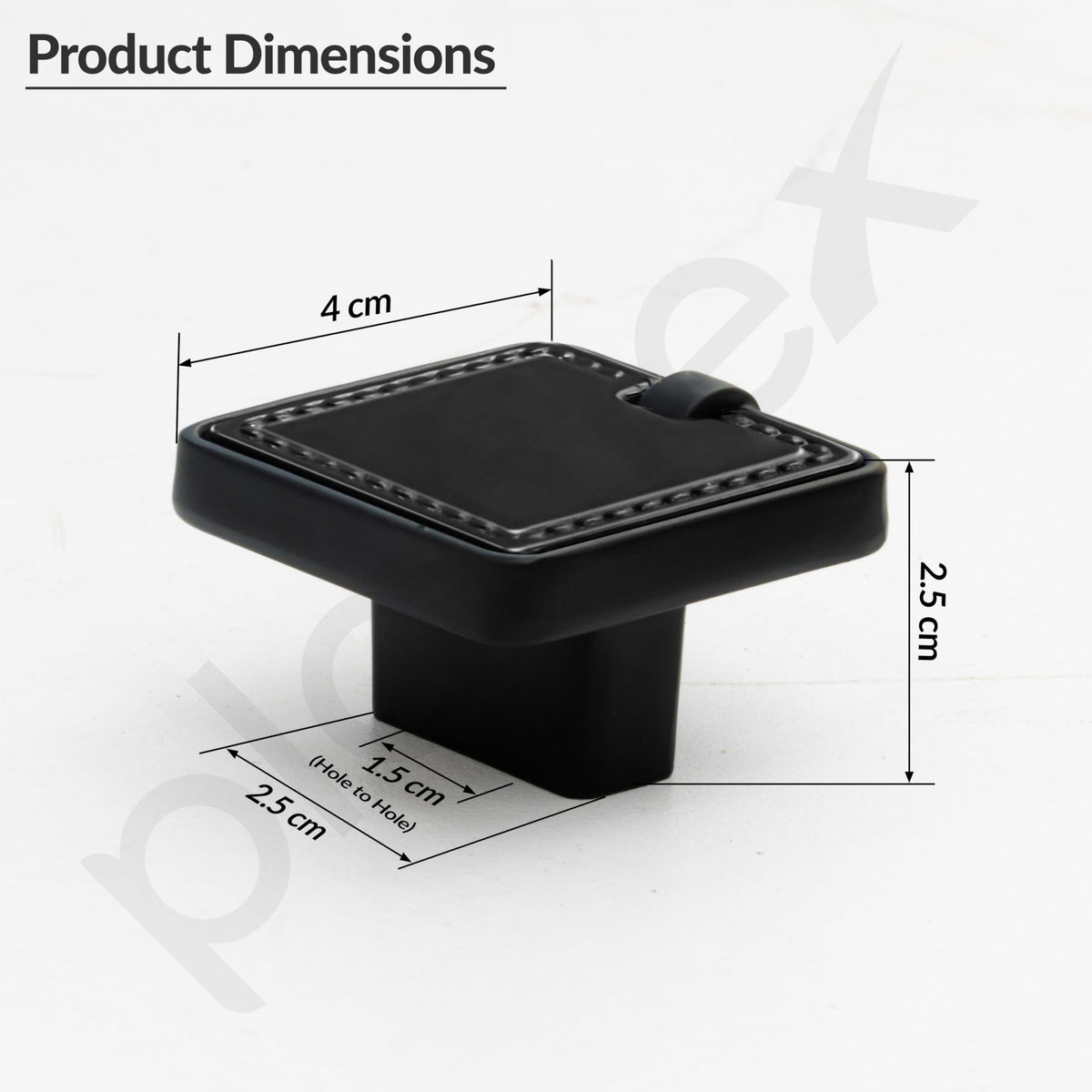 Plantex Knobs for Drawers/Drawer Knobs/Square Knob for Cabinets/Pull-Push Knob for Kitchen/Bedroom/Drawer - Pack of 2 (DC-Black & Z-Black)-2