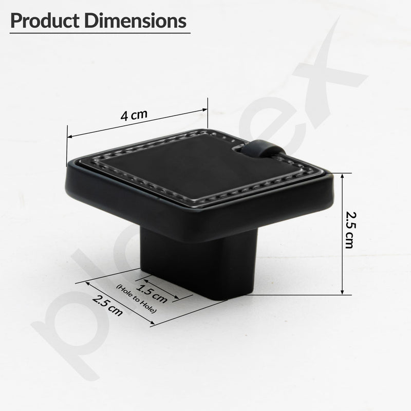 Plantex Knobs for Drawers/Drawer Knobs/Square Knob for Cabinets/Pull-Push Knob for Kitchen/Bedroom/Drawer - Pack of 2 (DC-Black & Z-Black)-2