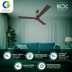 CG Elite Air Prime BLDC 1200 mm Ceiling Fan | 5 Star (Smoke Brown)-3
