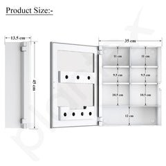 Plantex Bathroom Cabinet with Mirror/ABS Bathroom Storage Cabinet/Mirror Cabinet for Wall/Mirror with Storage for Bathroom(14x18 Inch, White)-4