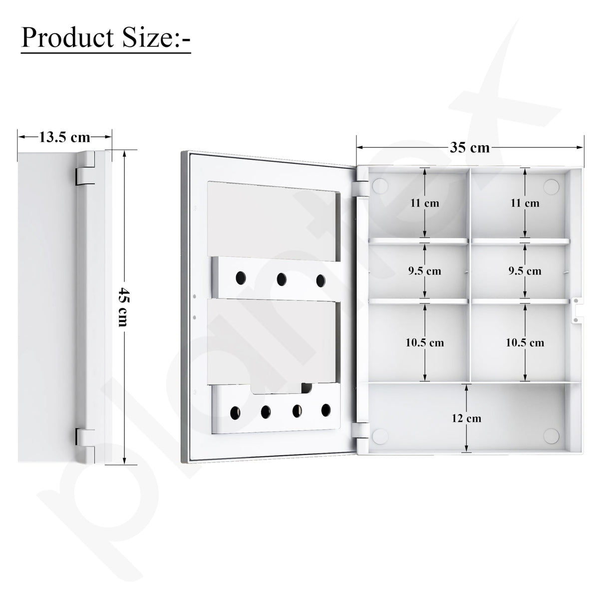 Plantex Bathroom Cabinet with Mirror/ABS Bathroom Storage Cabinet/Mirror Cabinet for Wall/Mirror with Storage for Bathroom(14x18 Inch, White)-4