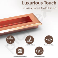 Plantex Sliding Door Handle/Concealed Handle for Sliding Door/160mm Concealed Handle for Wardrobe/Kitchen Cabinet - Pack of 1 (PVD Rose Gold) (Model APS-DTC-3900)-3