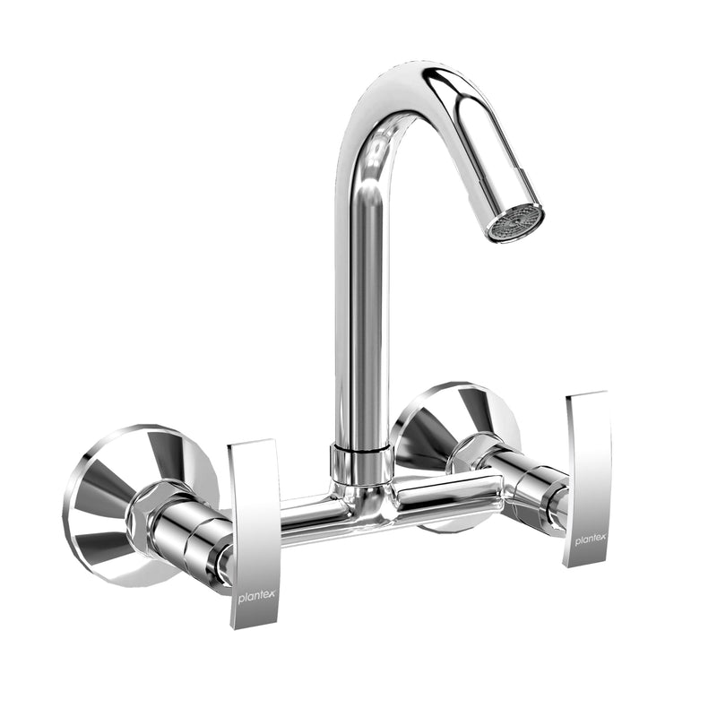 Plantex Sink Mixer Tap Hot and Cold/Mixer Tap for Kitchen Sink with Brass Spindle/Kitchen Sink Faucet with Wall Flange and Teflon Tape (Samar-Chrome)-1