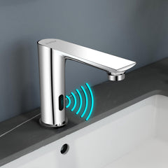 Plantex Brass Sensor Tap for Basin with Brass/Touchless Bathroom Faucet/Electronic Pillar Tap for Wash Basin-(Chrome)-1