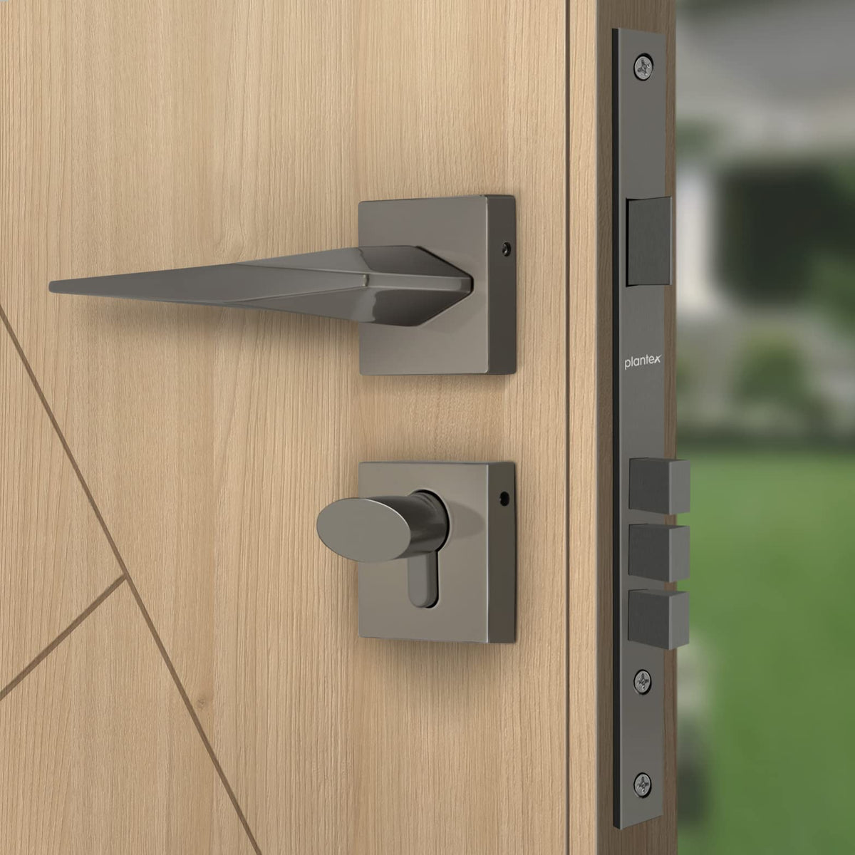 Plantex Door Lock for Home/Main Door Lock Set with 3 Years of Warranty Mortise Lock for Door with Brass Lock Body & Cylinder(7083-Satin Black)-6