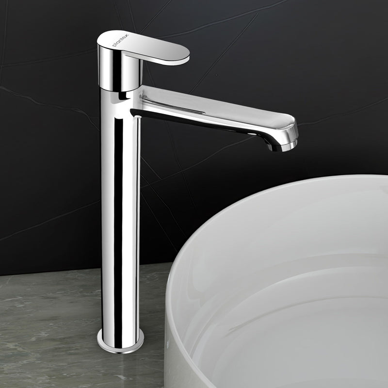 Plantex Pure Brass High Neck Pillar Cocke/Tall Body Pillar Cock for Basin with Teflon Tape/Tap for Wash Basin with 7 Year Warranty - (Alpha, Chrome)-1