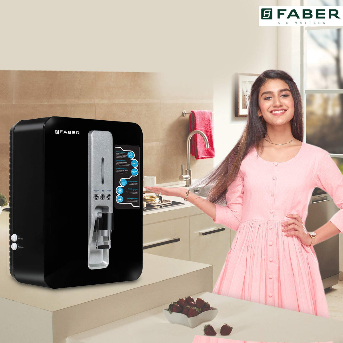 Faber Neutron Pro Ro + Uv + Mat +Copper Guard + Ph Enhancer, 10 Liter, Suitable Upto 2500 Tds