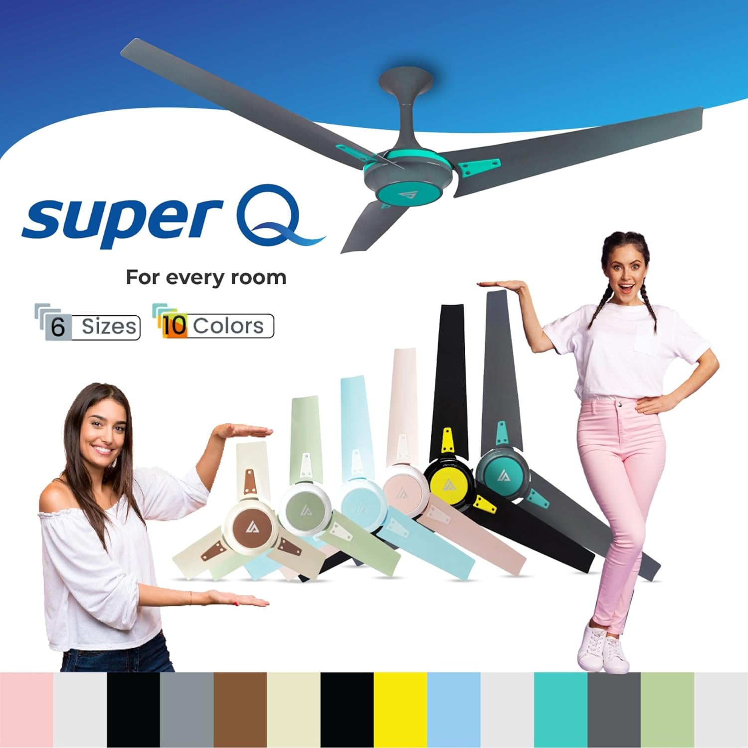 Superfan SuperQ 900mm BLDC fan | India's 1'st BLDC fan | High Flow & Most Efficient Bldc fan | Reverse fan | 69% Power Saving Fan | 5 Year Warranty(Elegance Brown)