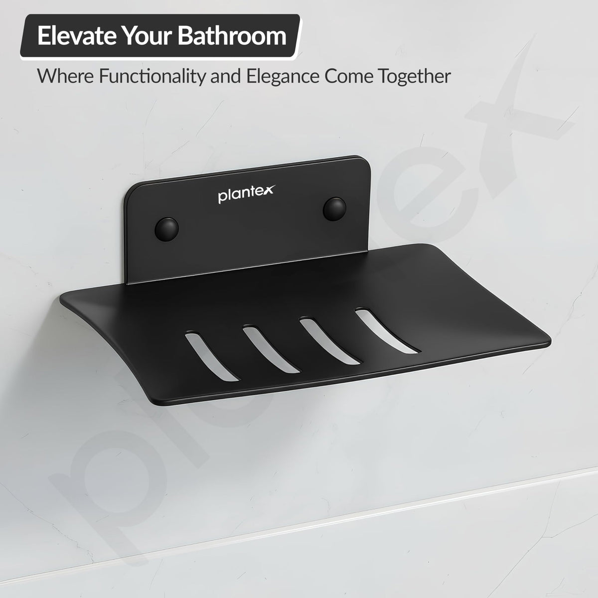 Plantex Stainless Steel Soap Holder for Bathroom/Wall Mounted Soap Holder/Soap Dish/Bathroom Accessories (Black)-6