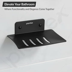 Plantex Stainless Steel Soap Holder for Bathroom/Wall Mounted Soap Holder/Soap Dish/Bathroom Accessories (Black)-6