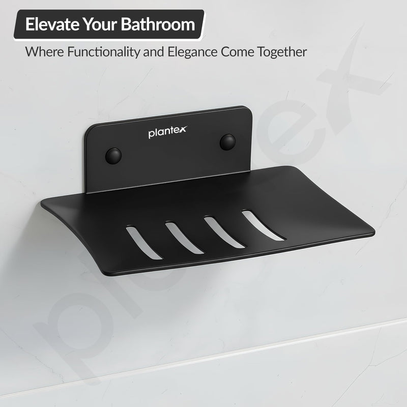 Plantex Stainless Steel Soap Holder for Bathroom/Wall Mounted Soap Holder/Soap Dish/Bathroom Accessories (Black)-6