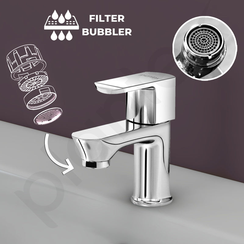 Plantex Pillar Tap for Bathroom with Water Saving Aerator and Brass Spindle/Single Lever Tap for Wash Basin with Teflon Tape/Tap for Table Top Deck Mount Pillar Tap - Pack of 1 (Chrome)-5