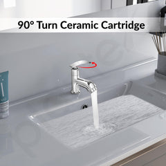 Plantex Pure Brass Pillar Tap For Wash Basin With Teflon Tape Single Lever Basin Tap Tabletop For Wash Basin Water Faucet ZUR-1501 Chrome-2