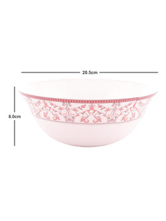 La Opala Glass Floral Dinner Set- Set of 33 Pcs, Pink