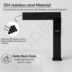 Plantex Single Lever Basin Mixer Tap/Brass Pillar Tap for Wash Basin/Hot and Cold Water Tap for Basin - (7877-Black)-3