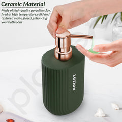 Plantex Ceramic Bathroom Set - Soap Holder for Bathroom/Liquid Soap Dispenser/Tumbler Holder/Toothbrush Holder - 3 Pcs Set (Model APS-NZBA-422)-4