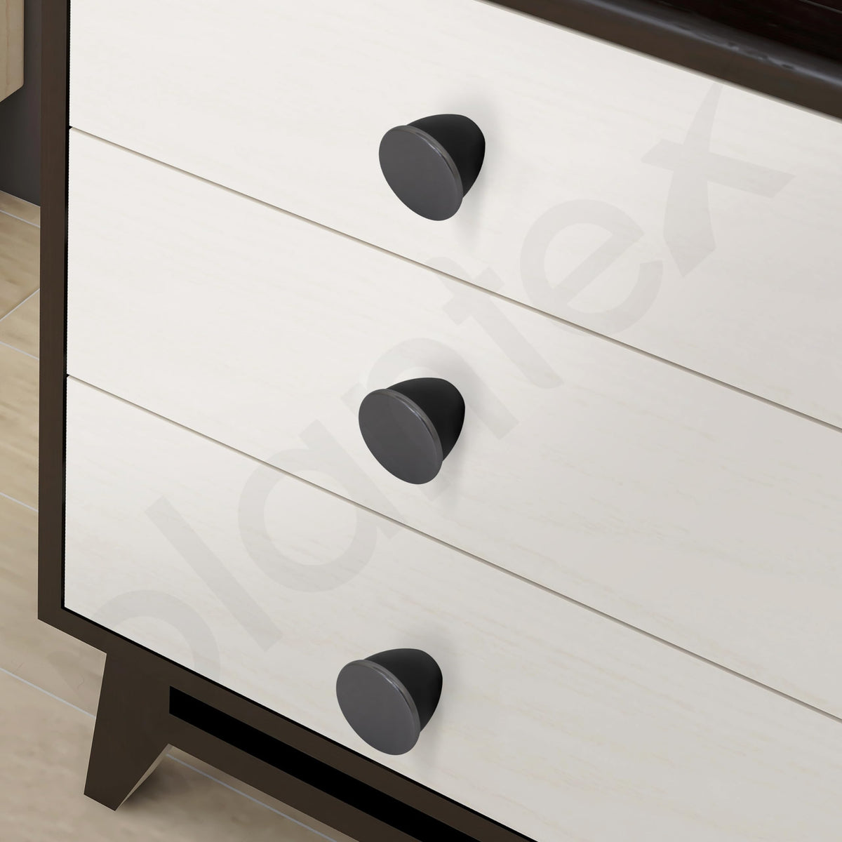 Plantex Knobs for Drawer/Drawer Knobs/Knobs for Cabinets/Pull-Push Knobs for Kitchen/Bedroom Drawer - Pack of 1 (Satin Black & Black)-6