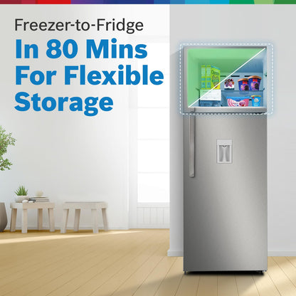BOSCH Max Convert 368L, 3-Star, Inverter Frost Free Double Door Refrigerator With Water Dispenser (CTC39S03DI, 6-in-1 Convertible, VitaFresh Technology, 2 Cooling System, Shiny Silver)