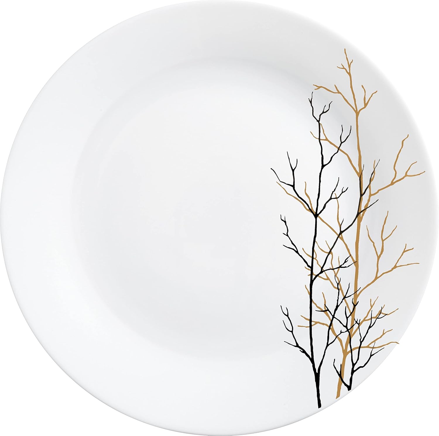 La Opala Diva Ivory Collection Opal Glass Crockery | for Family of 6 | Dinner Set 27 pcs Golden Fall | Plates & Bowls for Dining | Microwave Safe | 100% Vegetarian | Extra Strong | Light & White