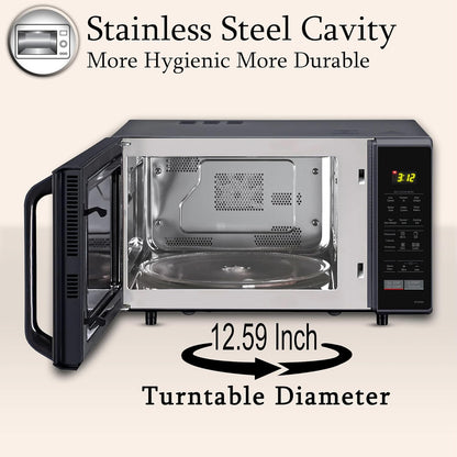 LG 28 L Convection Microwave Combination OvenOven (MC2846BV, Black, Auto Cook, Defrost, Indian Cuisine, Tandoor Se, Child Lock, Steam Cook & Stainless Steel Cavity)