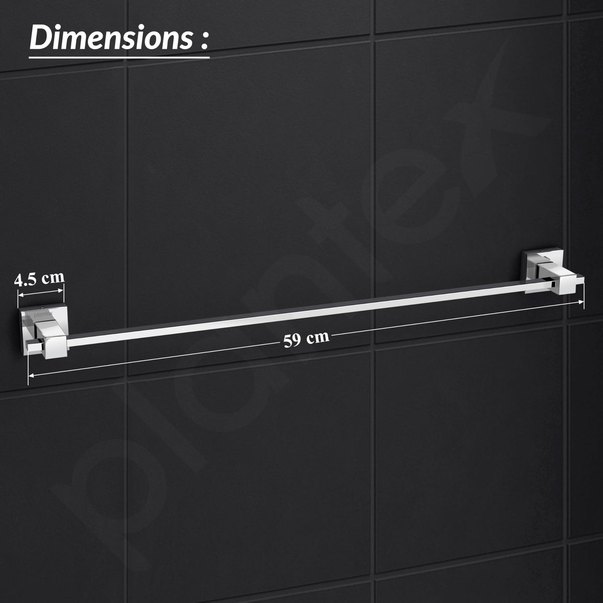Plantex 304 Grade Stainless Steel 24 inch Towel Hanger/Holder for Bathroom/Single Towel Rod/Towel Bar/Towel Stand/Bathroom Accessories - Splash (Chrome)-3