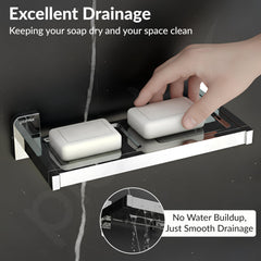 Plantex 304 Grade Stainless Steel Double Soap Dish for Bathroom/Soap Case/Soap Stand/Soap Holder/Bathroom Accessories - Pack of 1 (Rolex, Chrome)-6
