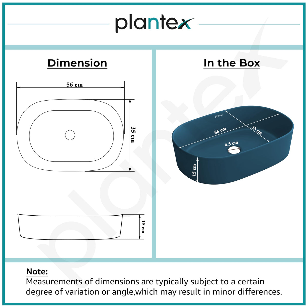 Plantex Ceramic Wash Basin for Bathroom/Oval Counter Top Basin/Tabletop Wash Basin for Home/Office(Pine Blue - 22x14x6 inch)-3