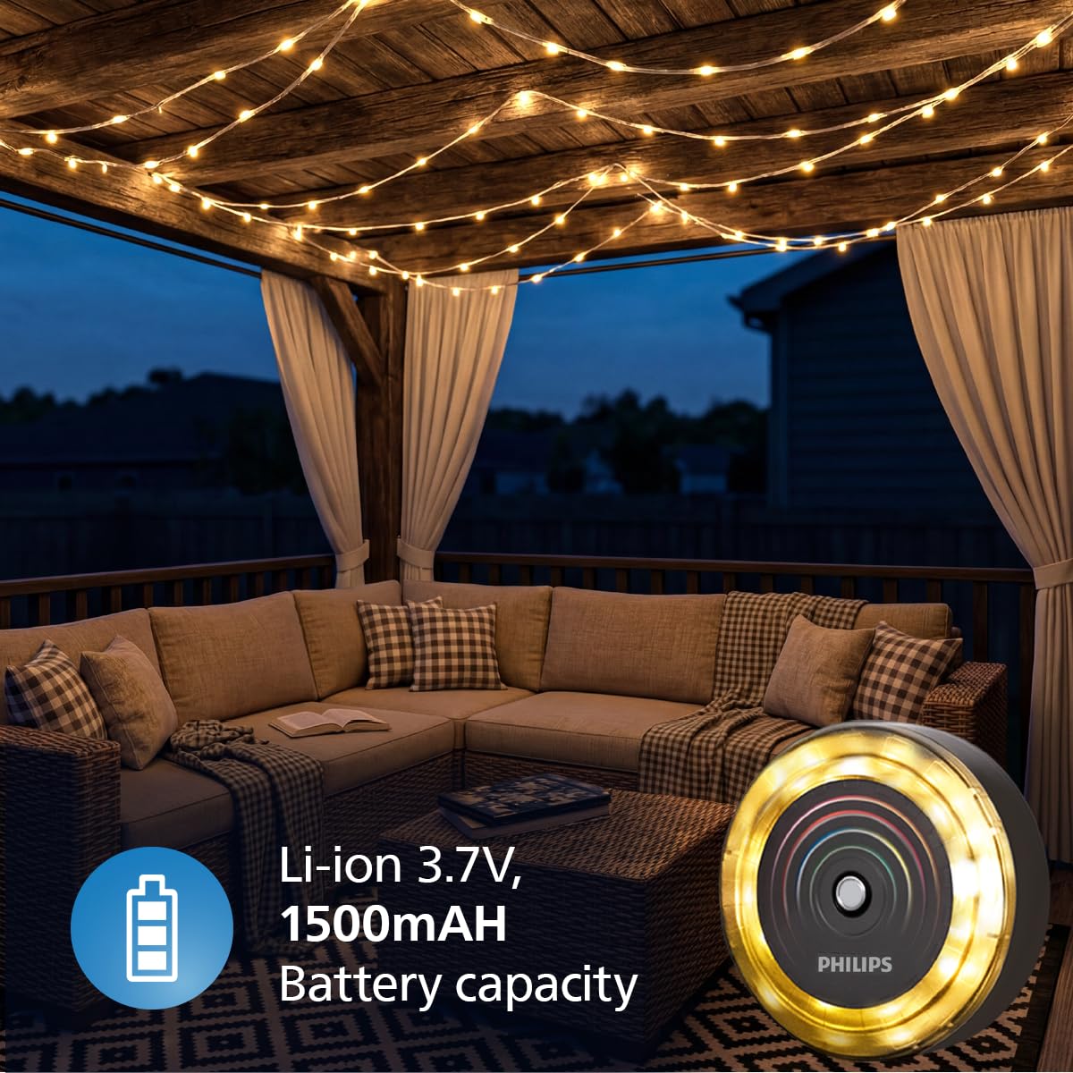 Philips GleamString Premium Rechargeable LED String Lights 8M Reel (Pack of 2)
