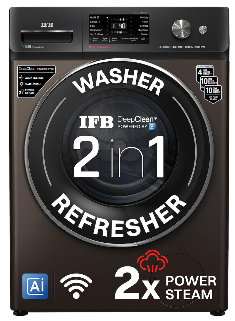 IFB 10 Kg 5 Star, 9 Swirl Wash, Steam Refresh, Eco Inverter Motor, WiFi, DeepClean®Ai Powered Fully Automatic Front Load