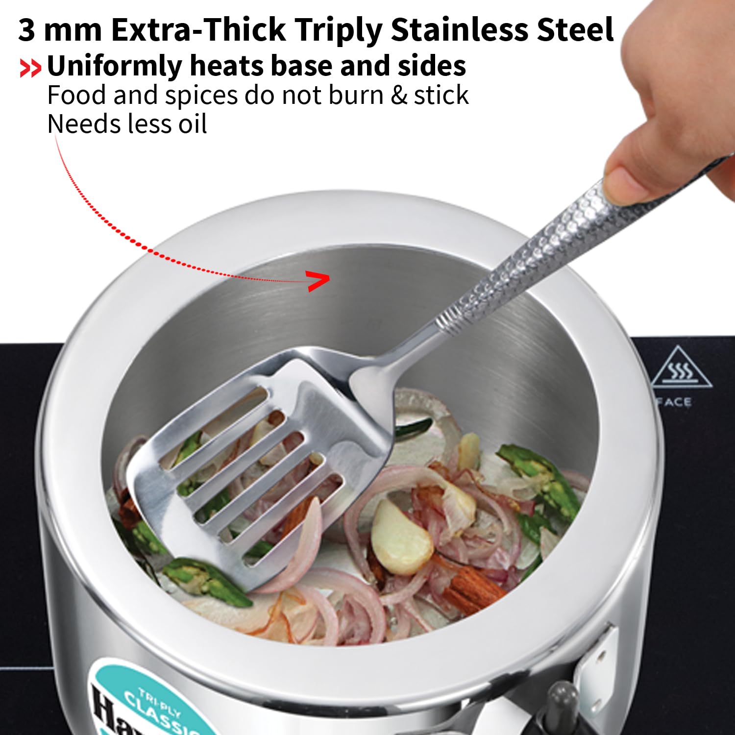 Hawkins Triply 2 Litre Classic Pressure Cooker, Triply Stainless Steel Induction Inner Lid & Small Cooker, Silver (SSTCL20)