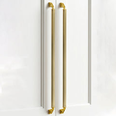 Plantex Aluminium Cabinet Handle/600mm Wardrobe Handle for Home/Cupboard Door Pull-Push Handles for Office - Pack of 2 (Brass Antique & Gold)-1