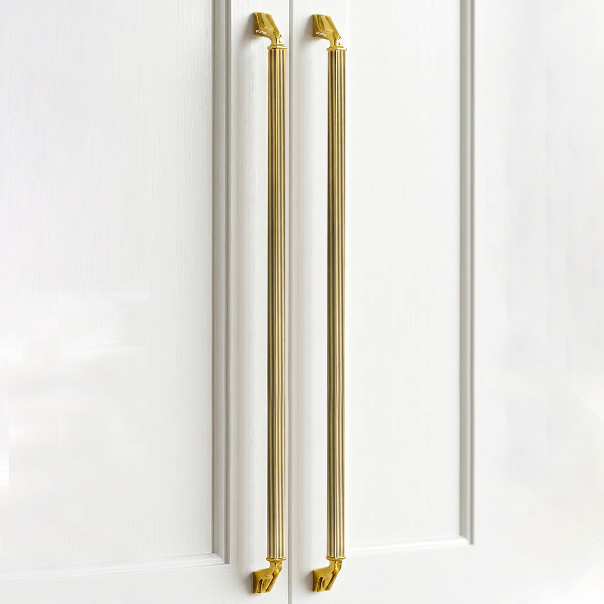 Plantex Aluminium Cabinet Handle/600mm Wardrobe Handle for Home/Cupboard Door Pull-Push Handles for Office - Pack of 2 (Brass Antique & Gold)