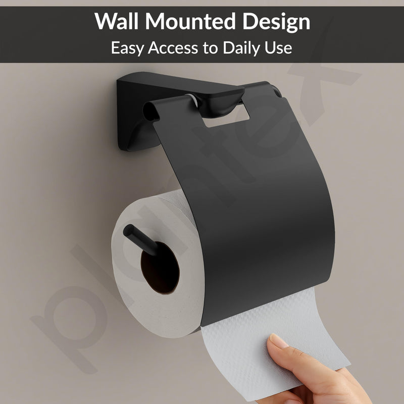 Plantex Space Aluminium Toilet Paper Holder/Tissue Paper Roll Holder in Bathroom/Lavatory/Bathroom Accessories (Black)-5