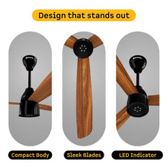 atomberg Renesa Enzel 1200mm BLDC Ceiling Fan with Remote Control | BEE 5 star High Air Delivery with LED Indicators| 3 Year Warranty (Honey Maplewood)