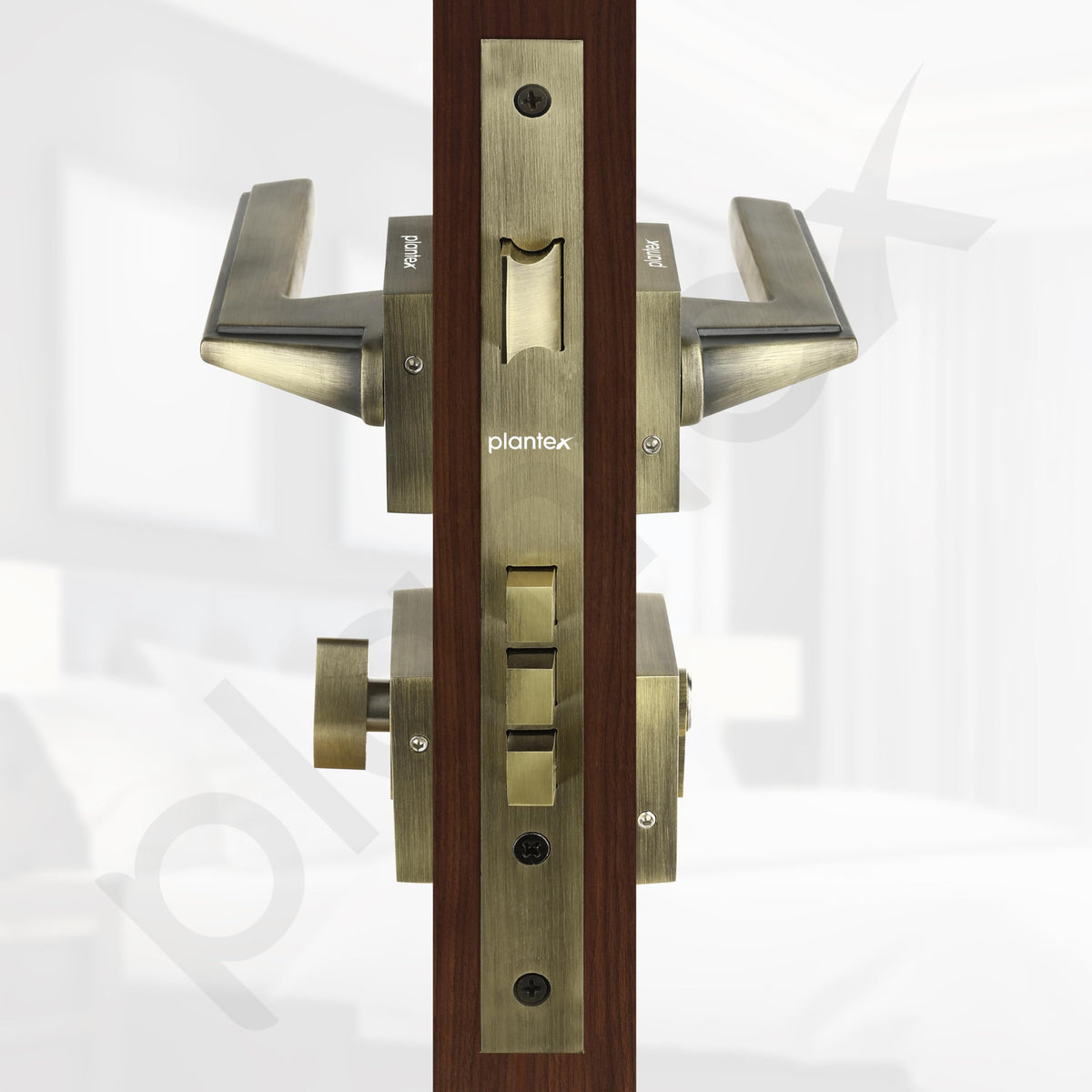 Plantex Triple Security Door Lock for Home/Main Door Lock Set with 3 Years of Warranty/Mortise Lock for Door with Brass Lock Body & Cylinder(7122 - Brass Antique Finish)-5