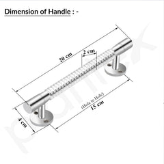 Plantex Main Door Handle/8 Inch Pooja Room Pull Push Handle/Door Handle for Main Door - Pack of 2 (S-141,Chrome) - 3 Years Warranty-3