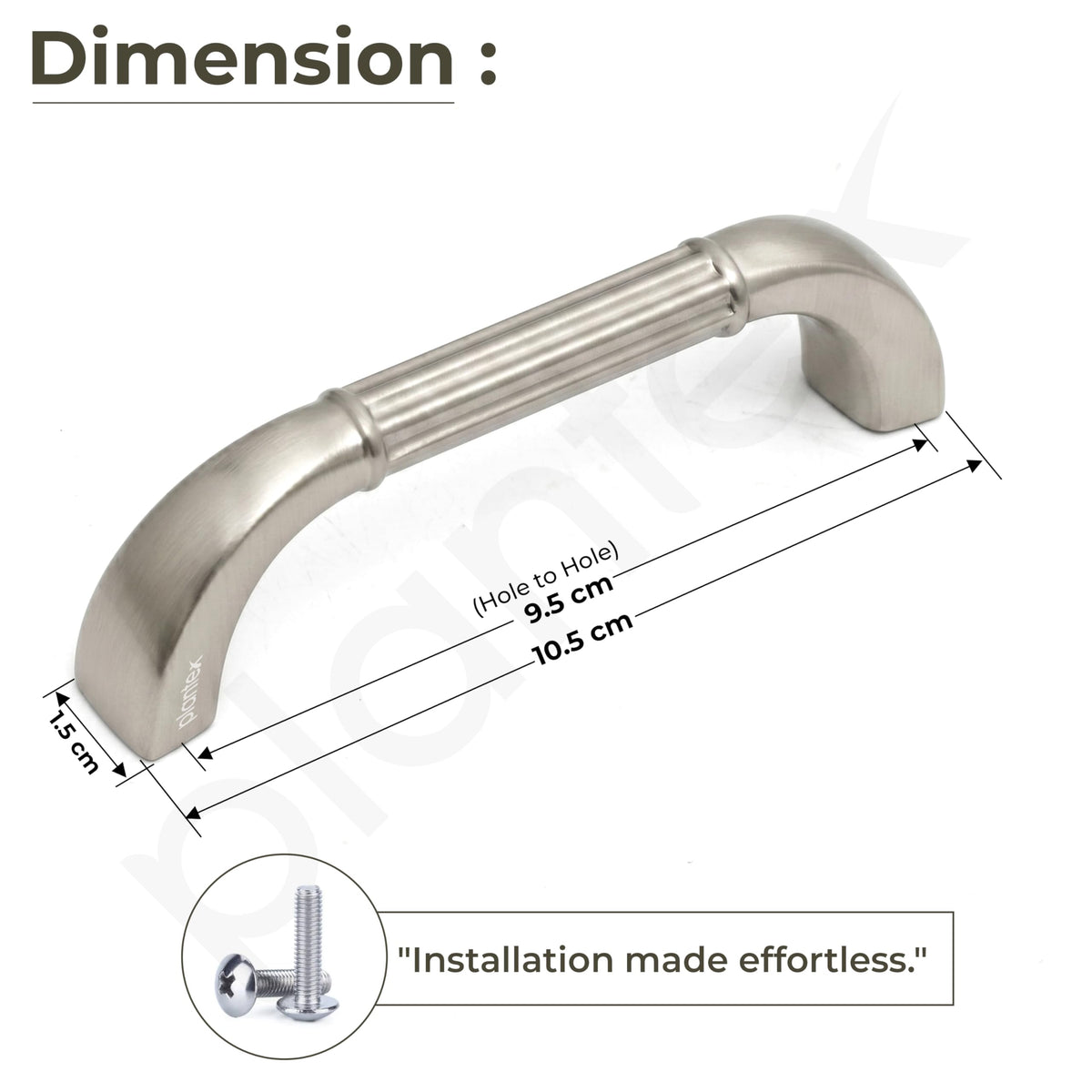 Plantex Cabinet Handle/96mm Handle for Drawer/Wardrobe/Kitchen Handle/Pull-Push Handle for Home/Office - Pack of 1 (Satin) (Model APS-PH-105)-2