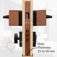Plantex Door Lock for Home/Main Door Lock Set with 3 Computerized Key/Mortise Locks for Door with Brass Lockbody & Cylinder (SM036, Rose Gold & Black)-5