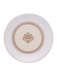 Clay Craft Fine Ceramic Premium Ripple Floral Dinner Set of 40 Pieces, 22K Gold Jaisalmer, for Family of 6, Dinner Set Ceramic, Dining Set for Dinner, Plates and Bowls Set, Crockery Set for Gift