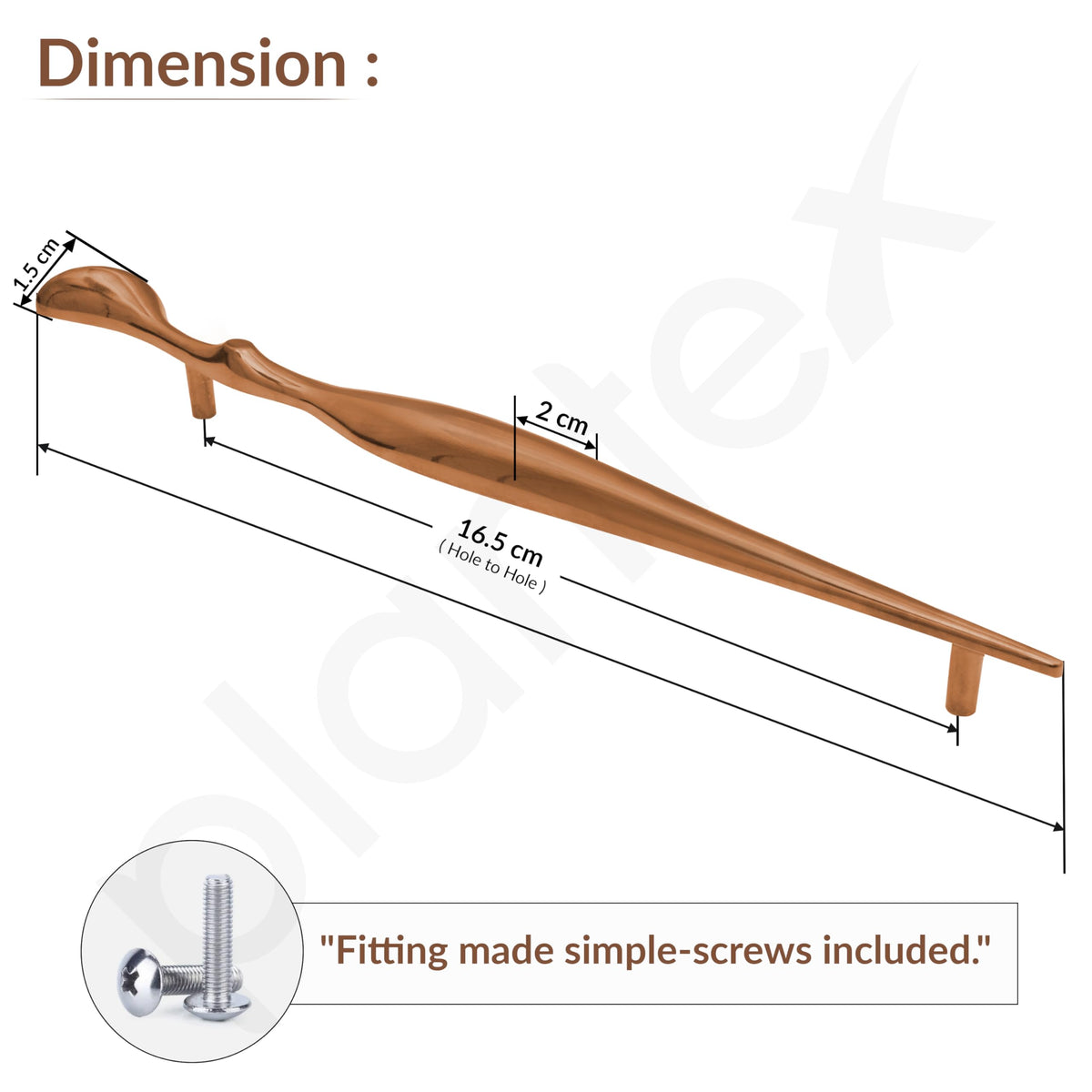Plantex Cabinet Handle/Kitchen Cabinet Door Handle/Wardrobe/224 mm Cupboard Handle/Door Pull-Push Handle for Home/Office - Pack of 2 (Rose Gold) (Model APS-DTC-9136)-3