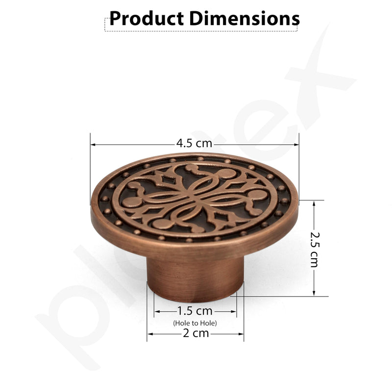 Plantex Knobs for Drawer/Round Drawer Knobs/Knobs for Cabinets/Pull-Push Knobs for Kitchen/Bedroom Drawer - Pack of 2 (DTK-301, Copper Antique)-2